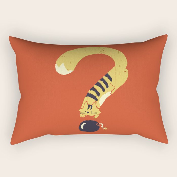 Question Mark (Curiosity Kills The Cat) Rectangular Pillow Gallery Image 1