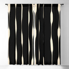 Threaded Stripes Painted Pattern in Black and Cream Window Curtain Gallery Image 5