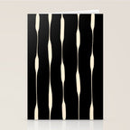 Threaded Stripes Painted Pattern in Black and Cream Stationery Card Gallery Image 2