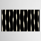 Threaded Stripes Painted Pattern in Black and Cream Tablecloth Gallery Image 2