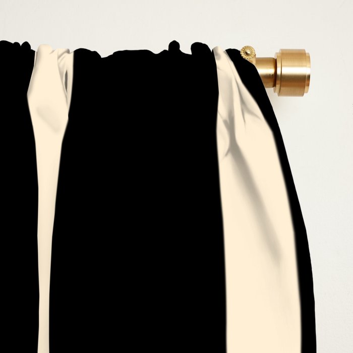 Threaded Stripes Painted Pattern in Black and Cream Window Curtain Gallery Image 2