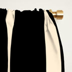 Threaded Stripes Painted Pattern in Black and Cream Window Curtain Gallery Image 2