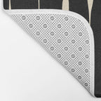 Threaded Stripes Painted Pattern in Black and Cream Bath Mat Gallery Image 2