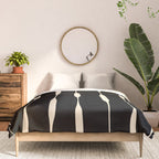 Threaded Stripes Painted Pattern in Black and Cream Comforter Gallery Image 3
