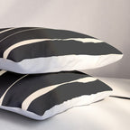 Threaded Stripes Painted Pattern in Black and Cream Pillow Sham Gallery Image 3