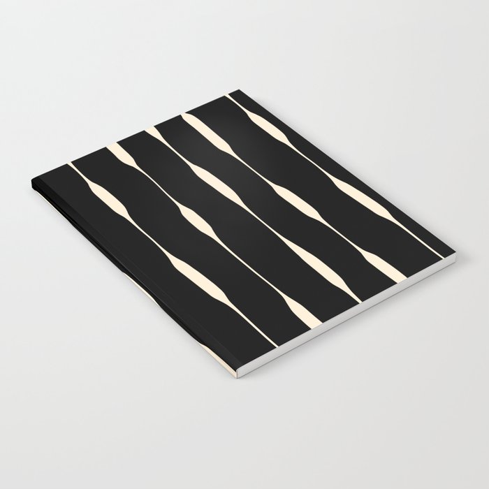 Threaded Stripes Painted Pattern in Black and Cream Notebook Gallery Image 1