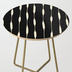 Threaded Stripes Painted Pattern in Black and Cream Side Table Gallery Image 2
