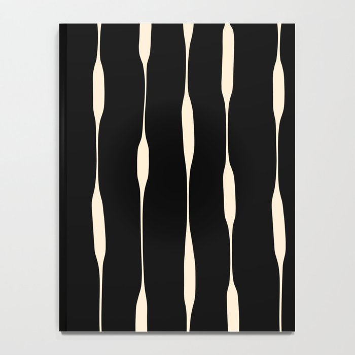 Threaded Stripes Painted Pattern in Black and Cream Notebook Gallery Image 4