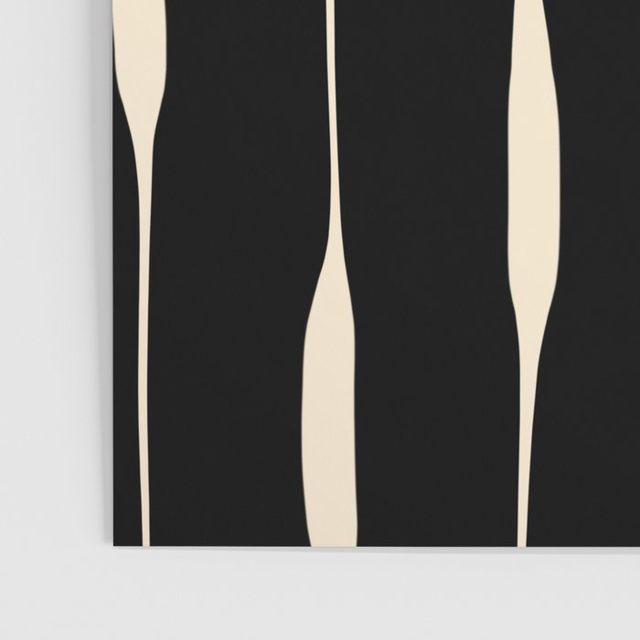 Threaded Stripes Painted Pattern in Black and Cream Poster Gallery Image 3