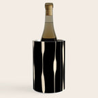 Threaded Stripes Painted Pattern in Black and Cream Wine Chiller Gallery Image 2