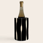 Threaded Stripes Painted Pattern in Black and Cream Wine Chiller Gallery Image 3