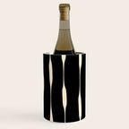 Threaded Stripes Painted Pattern in Black and Cream Wine Chiller Gallery Image 1