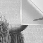 Highland Cow - Black & White Wall Tapestry Gallery Image 3