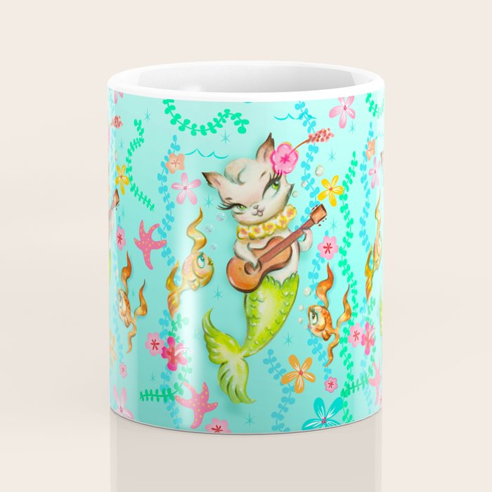 Mermaid Cat with Ukulele Coffee Mug Gallery Image 4