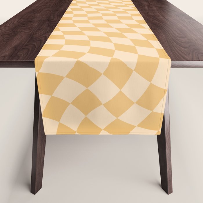 Check III - Mustard Twist â Checkerboard Print Table Runner Gallery Image 1