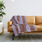wide stripe in cacao Throw Blanket Gallery Image 1