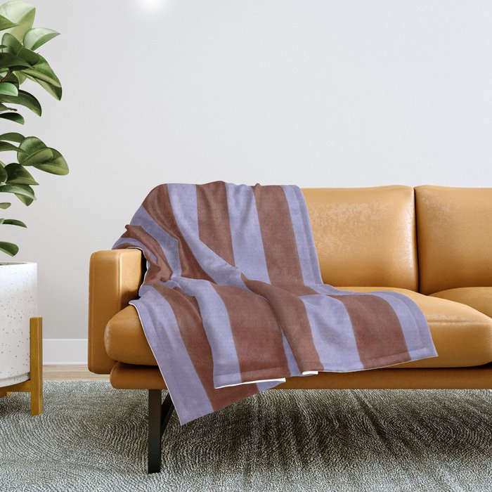 wide stripe in cacao Throw Blanket Gallery Image 1