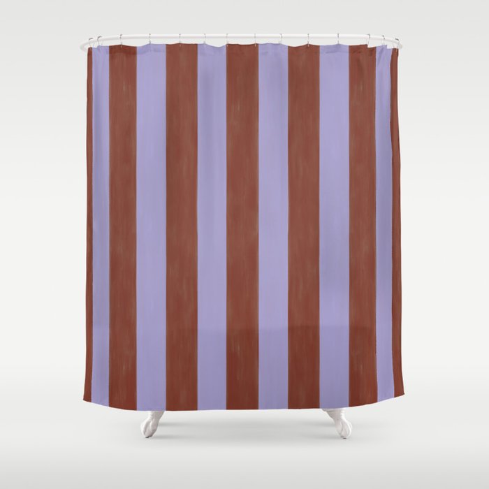 wide stripe in cacao Shower Curtain Gallery Image 1