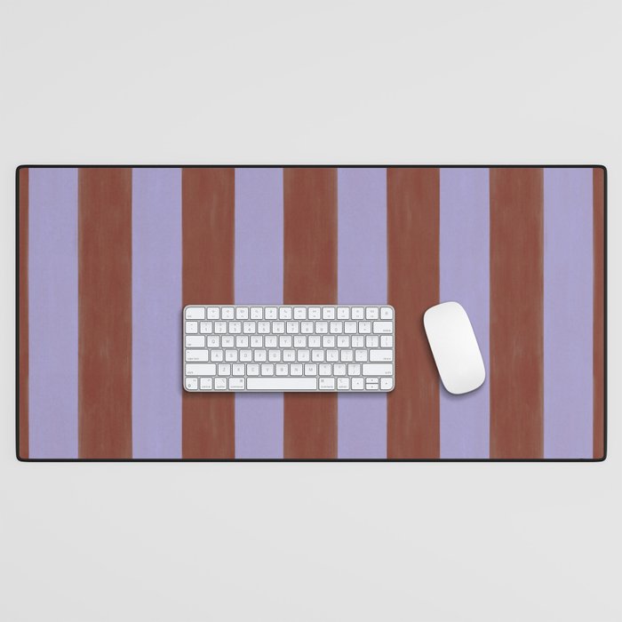 wide stripe in cacao Desk Mat Gallery Image 1