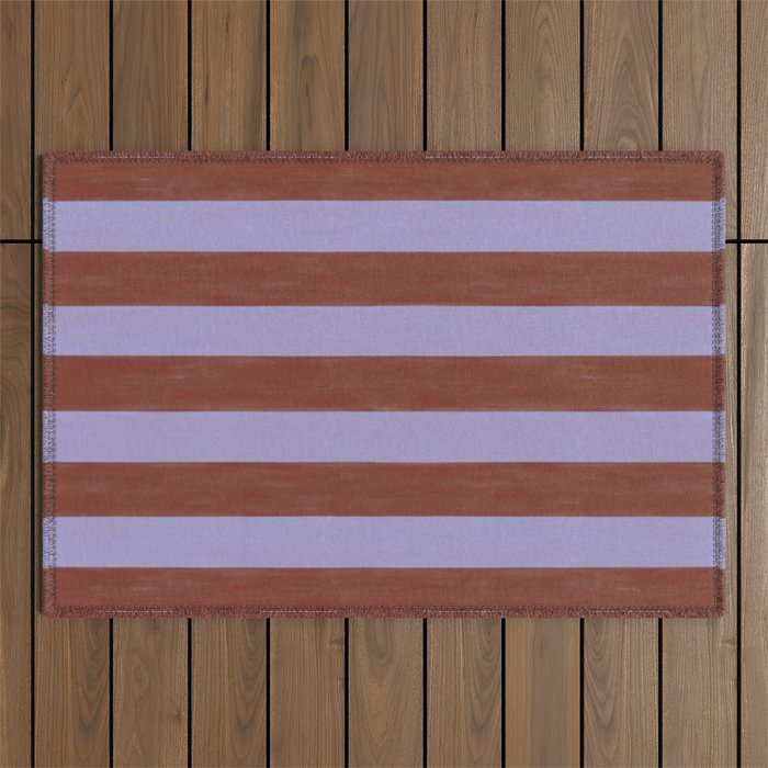 wide stripe in cacao Outdoor Rug Gallery Image 1