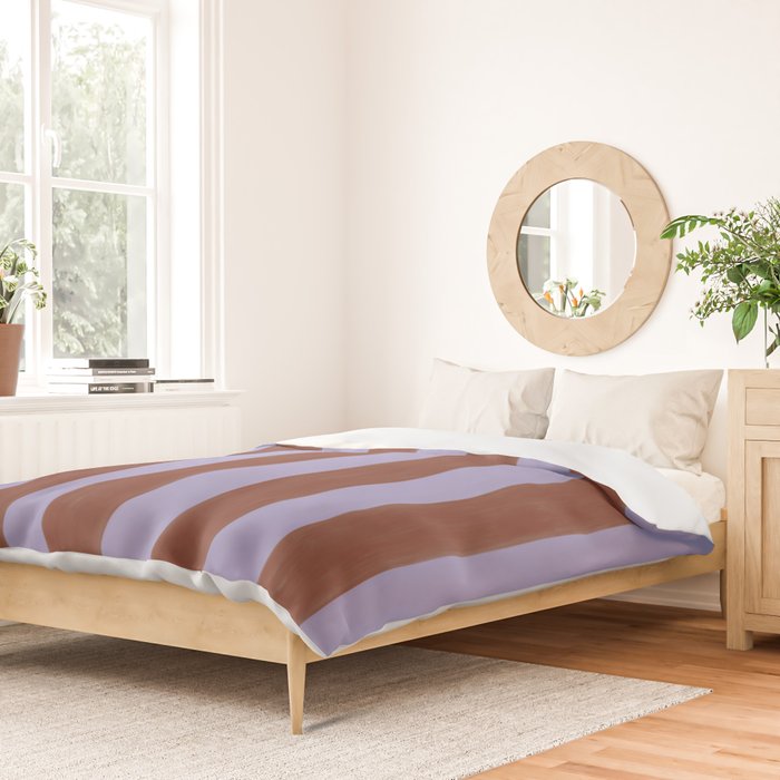 wide stripe in cacao Duvet Cover Gallery Image 2
