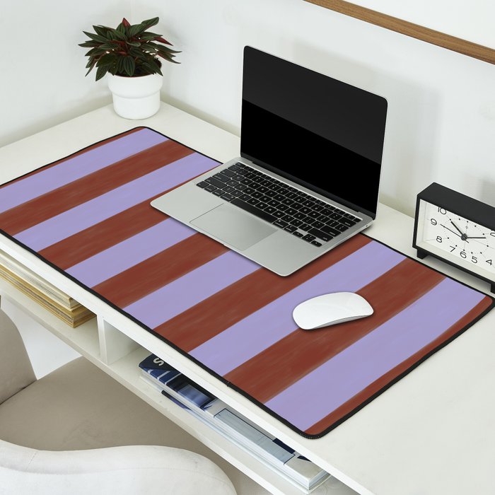 wide stripe in cacao Desk Mat Gallery Image 2