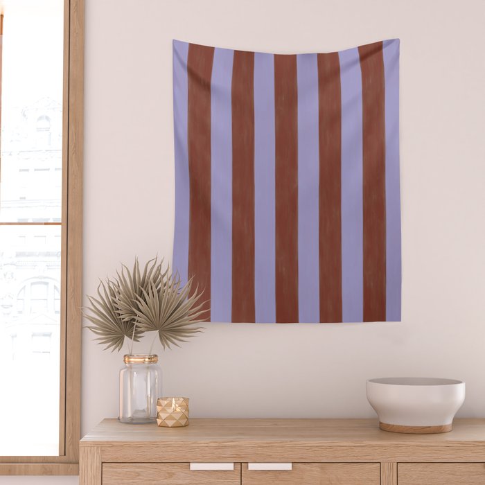 wide stripe in cacao Wall Tapestry Gallery Image 2