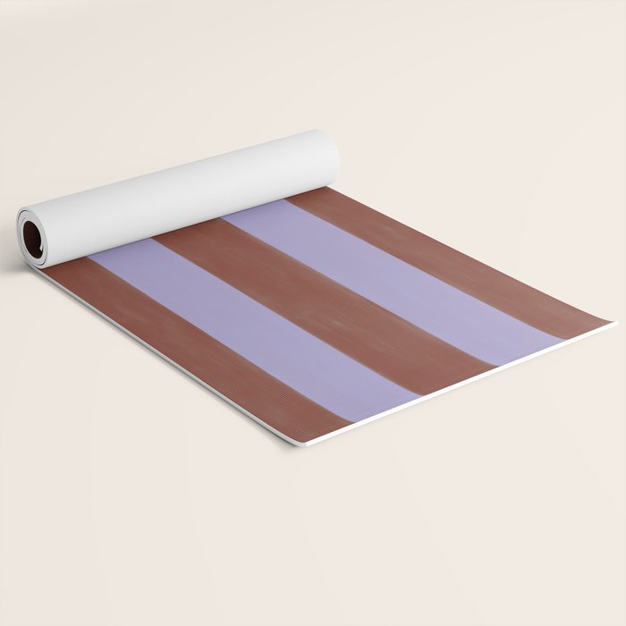 wide stripe in cacao Yoga Mat Gallery Image 2
