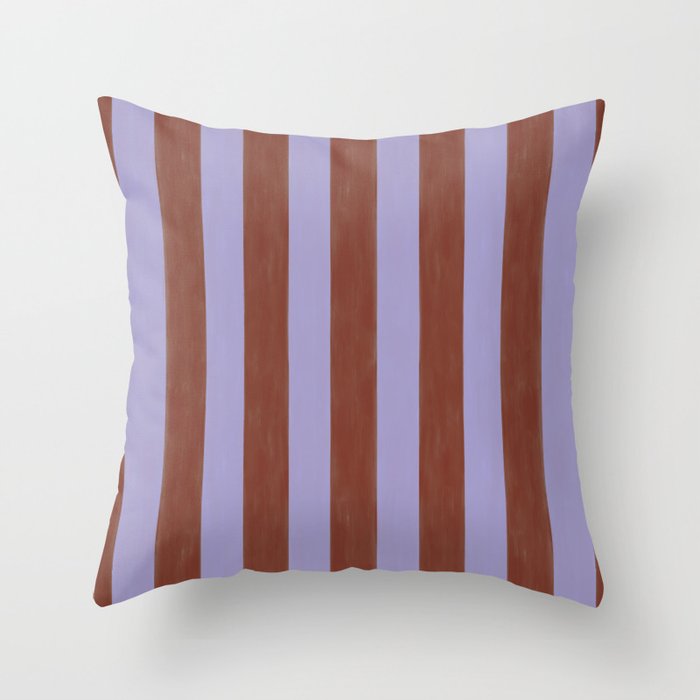 wide stripe in cacao Throw Pillow Gallery Image 6
