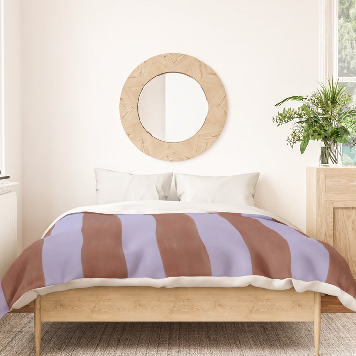 wide stripe in cacao Duvet Cover Gallery Image 3