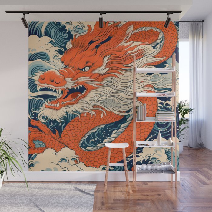 Ocean Storm Dragon Wall Mural Gallery Image 1