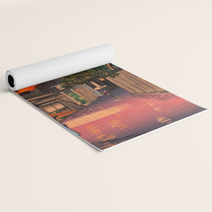 Evening At Ushigome By Tsuchiya Koitsu Yoga Mat Gallery Image 2