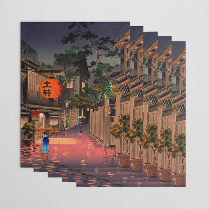 Evening At Ushigome By Tsuchiya Koitsu Wrapping Paper Gallery Image 3
