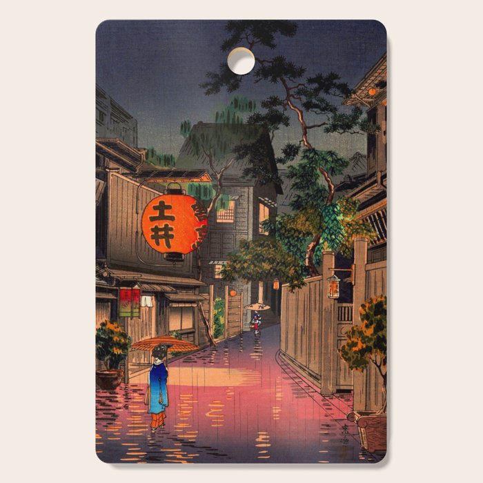Evening At Ushigome By Tsuchiya Koitsu Cutting Board Gallery Image 1
