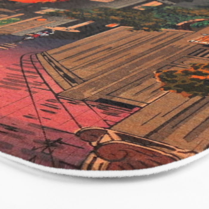 Evening At Ushigome By Tsuchiya Koitsu Bath Mat Gallery Image 3