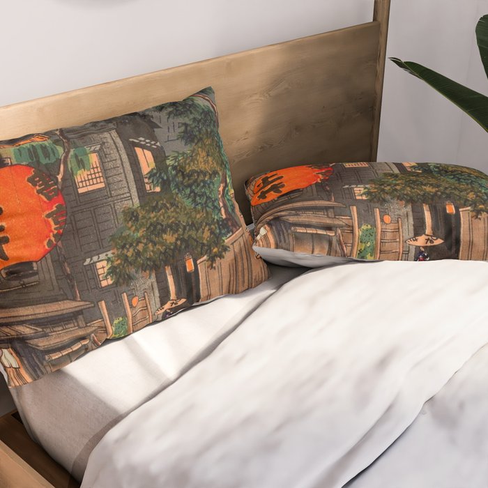 Evening At Ushigome By Tsuchiya Koitsu Pillow Sham Gallery Image 2