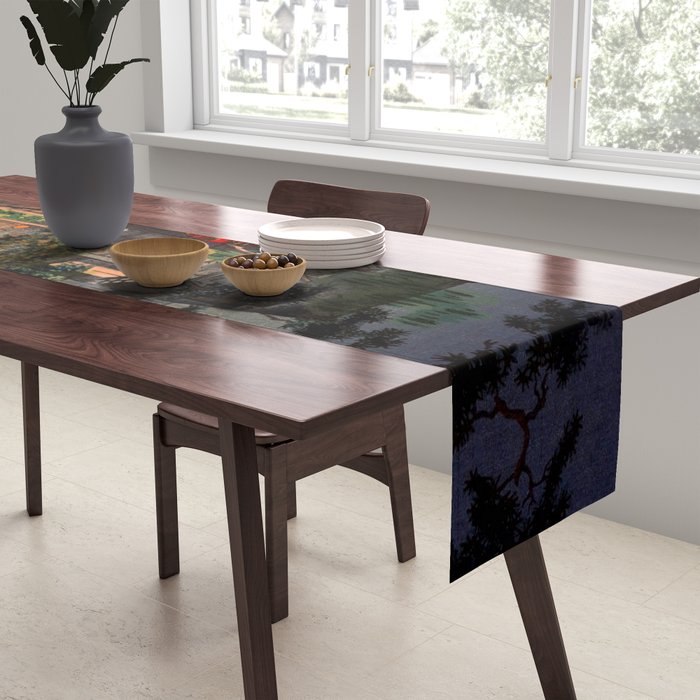 Evening At Ushigome By Tsuchiya Koitsu Table Runner Gallery Image 2