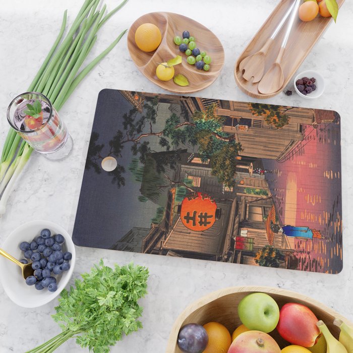 Evening At Ushigome By Tsuchiya Koitsu Cutting Board Gallery Image 2