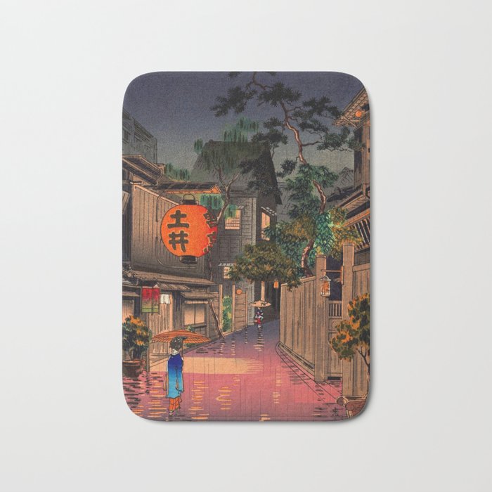 Evening At Ushigome By Tsuchiya Koitsu Bath Mat Gallery Image 1