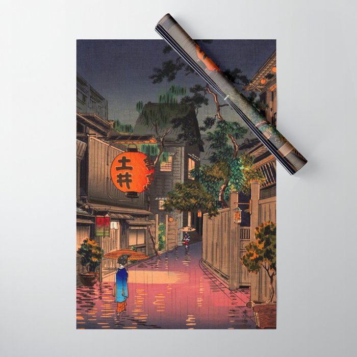 Evening At Ushigome By Tsuchiya Koitsu Wrapping Paper Gallery Image 1