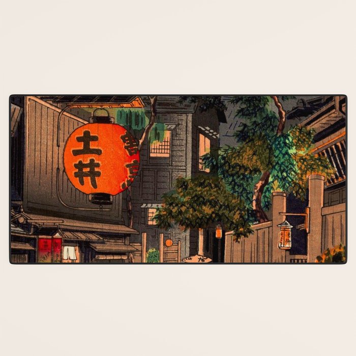 Evening At Ushigome By Tsuchiya Koitsu Desk Mat Gallery Image 3