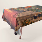 Evening At Ushigome By Tsuchiya Koitsu Tablecloth Gallery Image 1