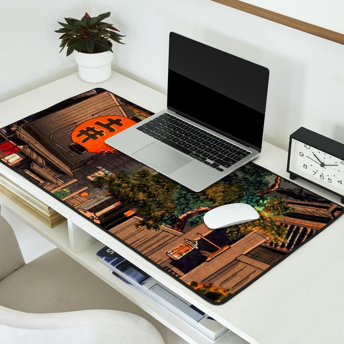 Evening At Ushigome By Tsuchiya Koitsu Desk Mat Gallery Image 2