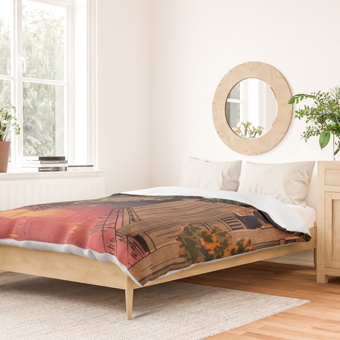 Evening At Ushigome By Tsuchiya Koitsu Duvet Cover Gallery Image 2