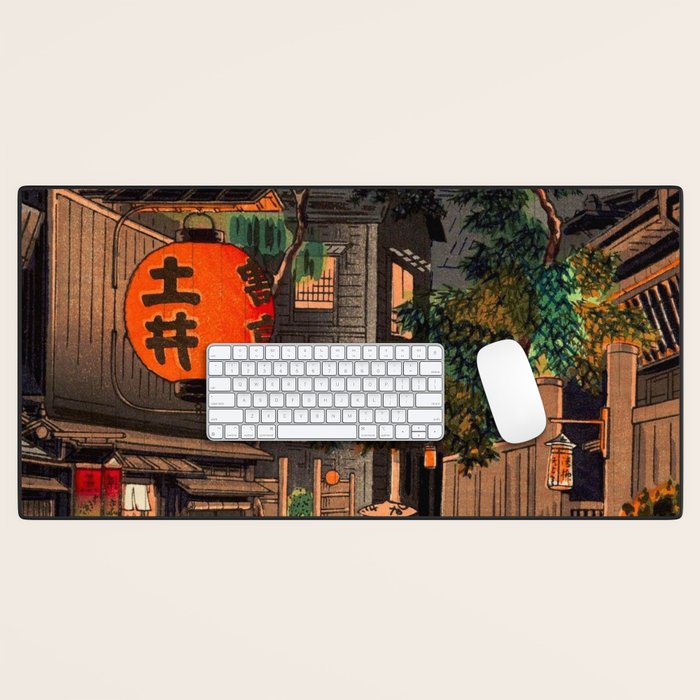 Evening At Ushigome By Tsuchiya Koitsu Desk Mat Gallery Image 1