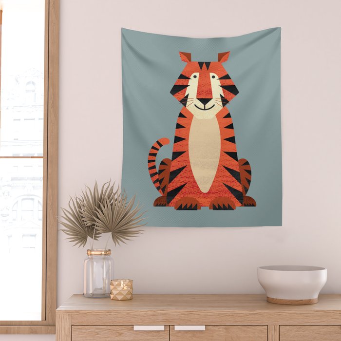 Whimsy Tiger Wall Tapestry Gallery Image 2