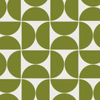 Mid-Century Modern Pattern No.29 Mini - Off-White and Green Coffee Mug Gallery Image 2
