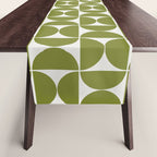 Mid-Century Modern Pattern No.29 Mini - Off-White and Green Table Runner Gallery Image 1