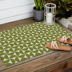 Mid-Century Modern Pattern No.29 Mini - Off-White and Green Outdoor Rug Gallery Image 2