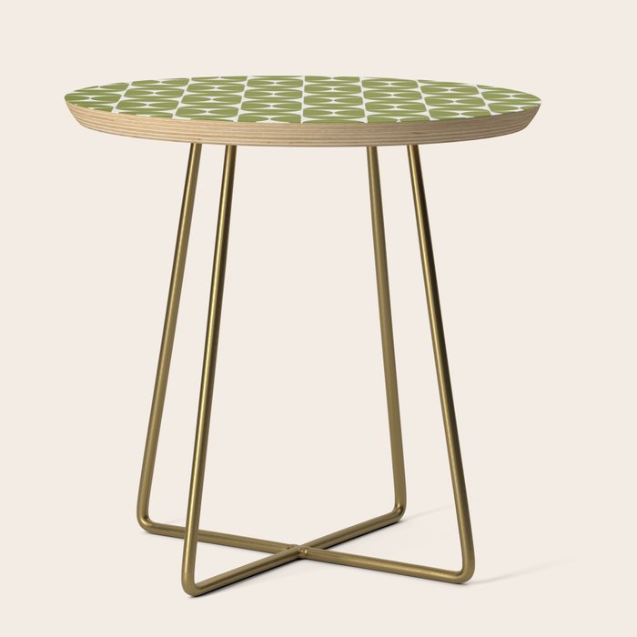 Mid-Century Modern Pattern No.29 Mini - Off-White and Green Side Table Gallery Image 1